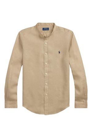 Camicia in lino color sabbia RALPH LAUREN | 710968925004BEIGE